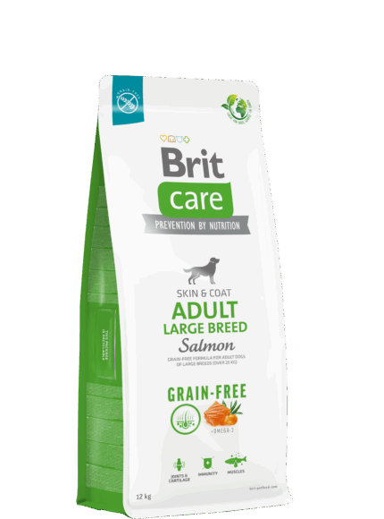 בריט קר כלב בוגר גזע גדול 12 ק"ג סלמון ותפוח אדמה נטול דגנים Brit Care
