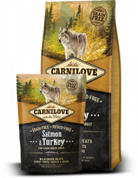 קרנילאב כלב בוגר גזע גדול מבוסס סלמון והודו נטול דגנים 12 ק"ג - Carnilove