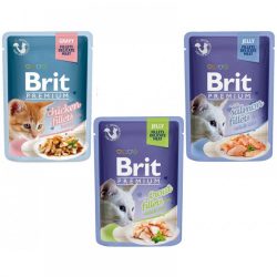 בריט פרימיום דליקט פאוץ לחתול 85 גרם מגוון טעמים Brit Premium Delicate