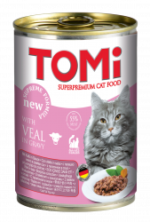 טומי שימורים מזון מלא לחתול עגל ברוטב 400 גרם Tomi