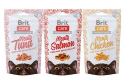 חטיפי בריט קר בשריים נטולי דגנים לחתול 50 גרם –  Brit Care Meat