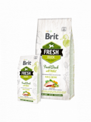 בריט פרש כלב פעיל בוגר ברווז ודוחן 12 ק"ג Brit Fresh