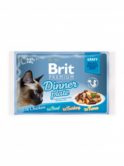בריט פרימיום מארז פאוצ’ דינר ברוטב 4*85 גרם Brit Premium Dinner Gravy Plate