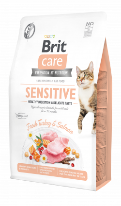 בריט קר חתול בוגר סנסטיב נטול דגנים 2 ק"ג Brit Care