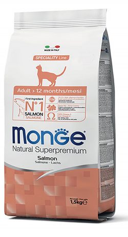 מונג לחתול בוגר מונו פרוטאין מבוסס סלמון 1.5 ק”ג Monge