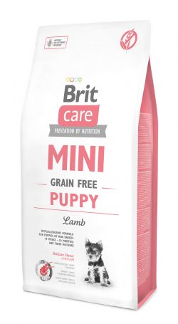 אוכל לכלבים בריט קר מיני נטול דגנים גור כבש 2 ק”ג Brit Care