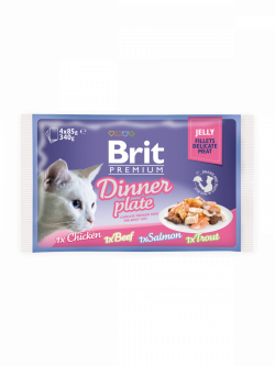 בריט פרימיום מארז פאוצ דינר בג’לי 4*85 גרם Brit Premium Dinner Jelly Plate