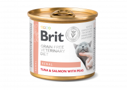 בריט תזונה וטרינרית לחתולים רנל שימורים 200 גרם Brit Veterinary Diet