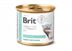 בריט תזונה וטרינרית לחתולים סטרווייט שימורים 200 גרם Brit Veterinary Diet