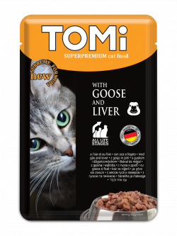 טומי מעדנית פאוצ’ אווז וכבד חתולים Tomi