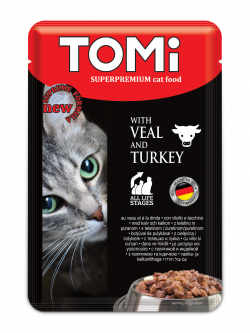 טומי מעדנית פאוצ’ עגל והודו חתולים Tomi