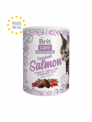 בריט קר חטיף סופר-פרוט לחתול עם סלמון 100 גרם Brit care