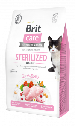בריט קר חתול בוגר מסורס סנסטיב נטול דגנים 2 ק"ג Brit Care