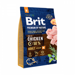 בריט פרימיום כלב בוגר גזע בינוני 3 ק”ג עוף Brit Premium
