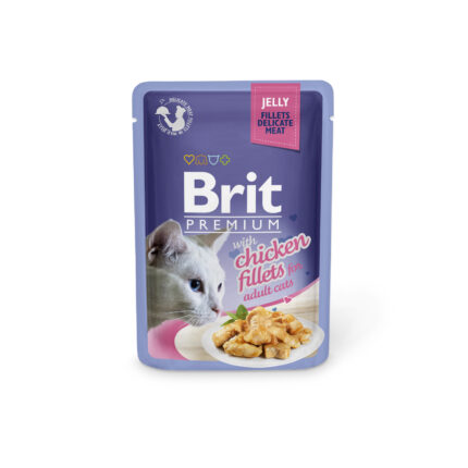 בריט פרימיום דליקט עוף בג'לי לחתול 85 גרם Brit Premium Delicate