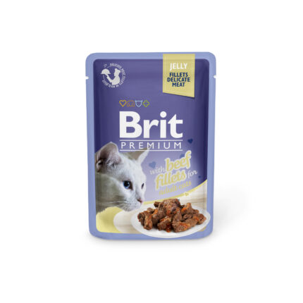 בריט פרימיום דליקט בקר בג'לי לחתול 85 גרם Brit Premium Delicate