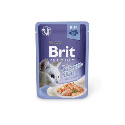בריט פרימיום דליקט סלמון בג'לי לחתול 85 גרם Brit Premium Delicate