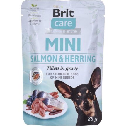 בריט קר מיני פאוצ' סלמון והרינג לכלב מסורס