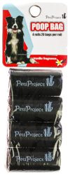 שקיות לאיסוף צרכים (4 יח * 20) שחור PetsProject