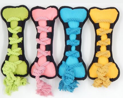 בובת קנבס בצורת עצם עם חבל דנטאלי PetsProject