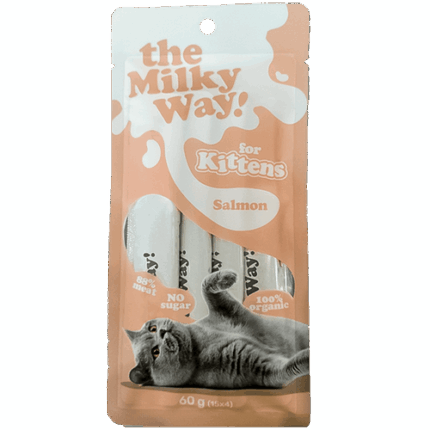 חטיף שלוקים מילקי-ווי סלמון לגורי חתולים 4 יח` 60 גרם Milky Way