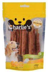 חטיף צ`רליז רול בקר עטוף בשר סלמון 100 גרם Charlie’s