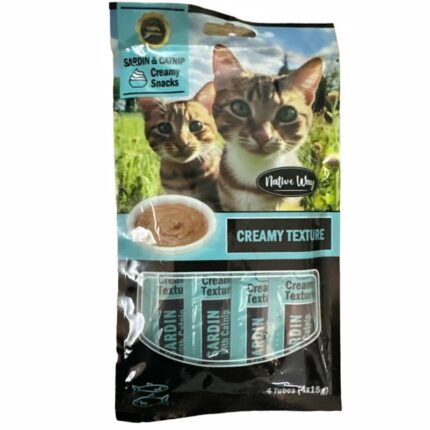 שלוקים לחתול נייטיב וואי בטעם סרדינים וקטניפ 4 יחידות Native Way