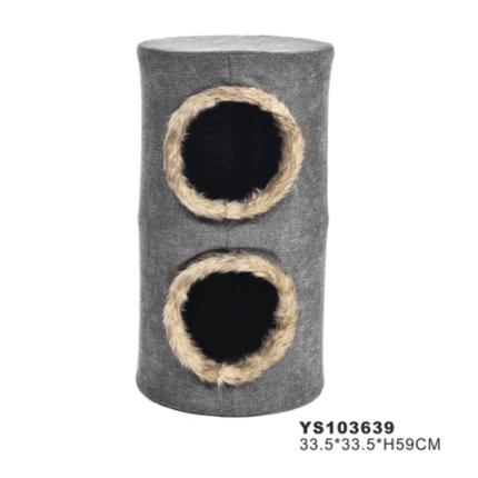 בית לחתול עם 2 פתחי כניסה פרוותי בגובה 59 ס"מ