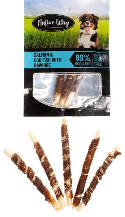 חטיף נייטיב וואי מקל באפלו עטוף בסלמון ודג קוד 80 גרם Native way