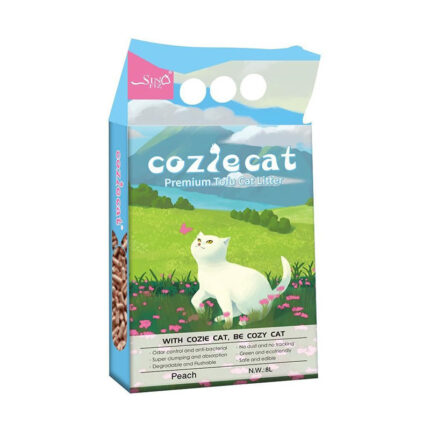 קוזיקט חול טופו לחתולים 8 ליטר בריח אפרסק Coziecat