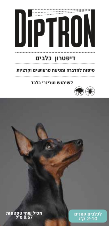 דיפטרון אמפולה לטיפול בפרעושים וקרציות בכלבים 2-10 ק”ג מארז זוג Diptron