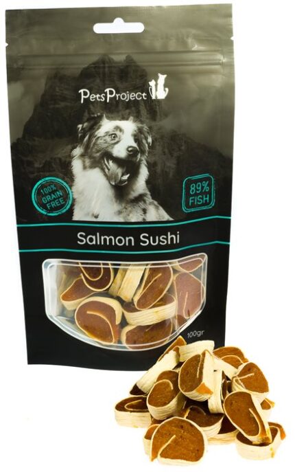 פטס פרוג'קט חטיף לכלב סלמון סושי 100 גרם