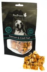 פטס פרוג'קט חטיף לכלב קוביות סלמון ודג קוד 100 גרם