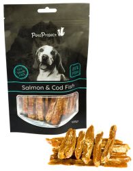 פטס פרוג'קט חטיף לכלב רצועות ברווז ודג קוד 100 גרם