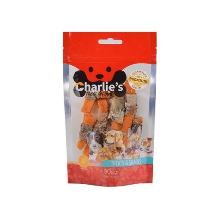 חטיף צ`רליז ראפ עור דג ובטטה 80 גרם Charlie's