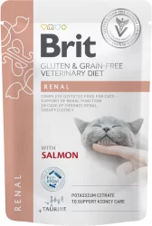 בריט תזונה וטרינרית לחתולים פאוצ רנאל 85 גרם Brit Veterinary Diet