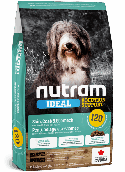 נוטרם I20 בוגר עור ופרווה וקיבה רגישה ע"ב כבש 11.4 ק"ג Nutram