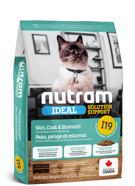 נוטרם I19 חתול קיבה ועור עוף וסלמון 5.4 ק"ג Nutram