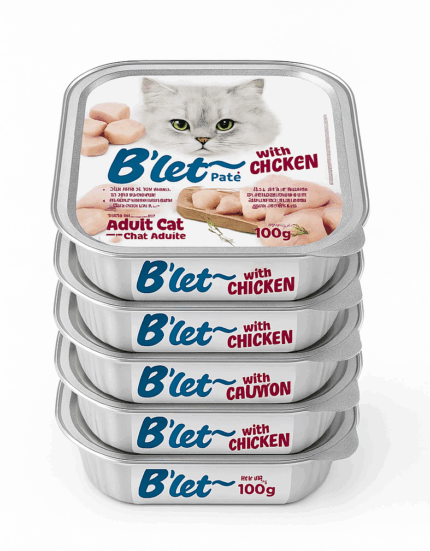 מבצע שימורי B`PET לחתולים בטעם עוף 100 גרם - 10 יחידות