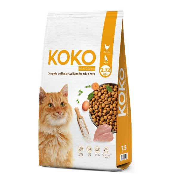 קוקו מזון יבש לחתול בטעם עוף 7.5 ק”ג KOKO