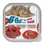 שימורי B`PET לחתולים בטעם בקר 100 גרם