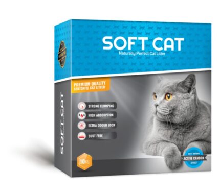 חול סופט קט פחם 10 קג Soft Cat | חול לחתול | חול לחתולים | מוצרים לחתולים - ג'ונגל קלאב