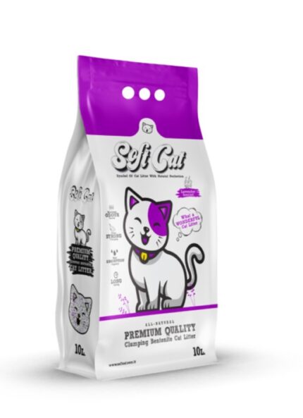 חול סופט קט לבנדר 10 ליטר Soft Cat | חול לחתול | חול לחתולים | מוצרים לחתולים | חול פחם לחתול - ג'ונגל קלאב