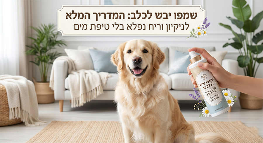 שמפו יבש לכלב | שמפו לכלב | שמפו לכלבים | שמפו ומרכך לכלב | מרכך לכלב | טיפוח לכלב | טיפוח לכלבים - ג'ונגל קלאב